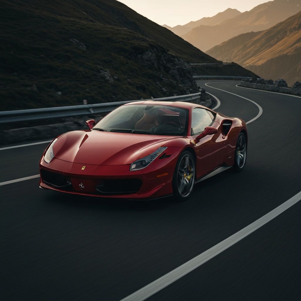 Ferrari na alpských silnicích